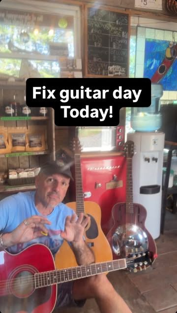 Making sure all the guitars 🎸 in the cabins are in tiptop shape is on the checklist today. They are now tuned, shined…